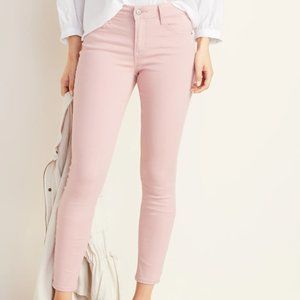 OLD NAVY ROCKSTAR  NWT skinny jeans Sz 6 - 28 " HIGH WAIST  Dust Pink 3% SPANDEX